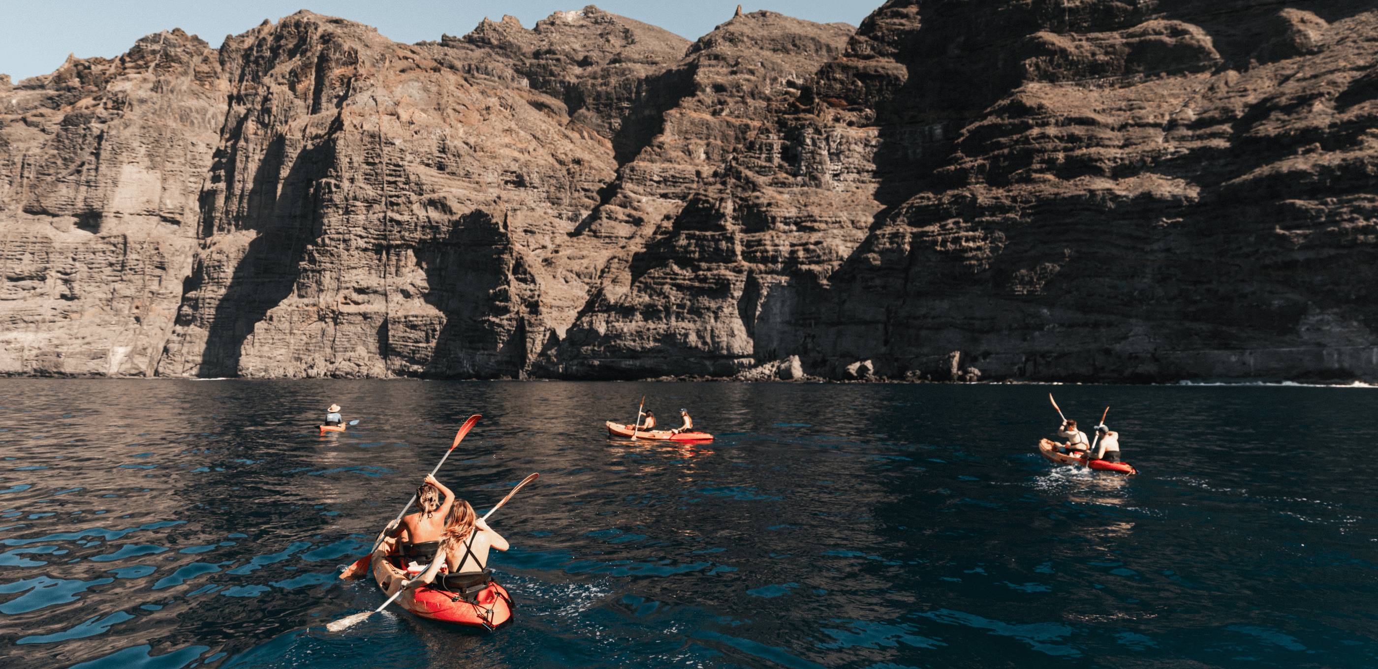 Kayak en mer, dauphins et coucher de soleil à El Médano