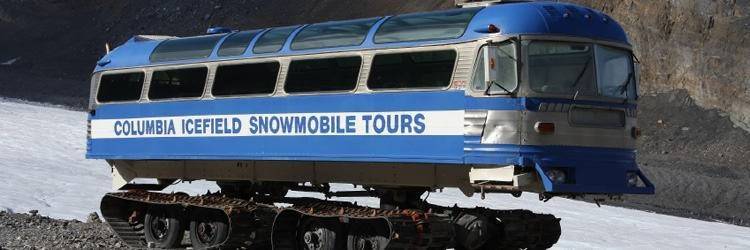 Bus des neiges sur le glacier Columbia Icefield