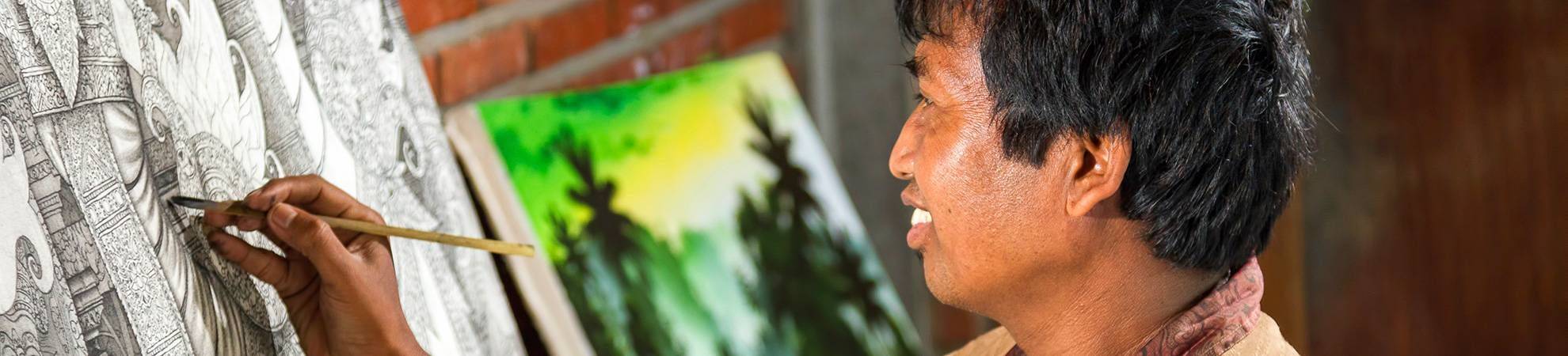 Cours de peinture traditionnelle avec une artiste locale