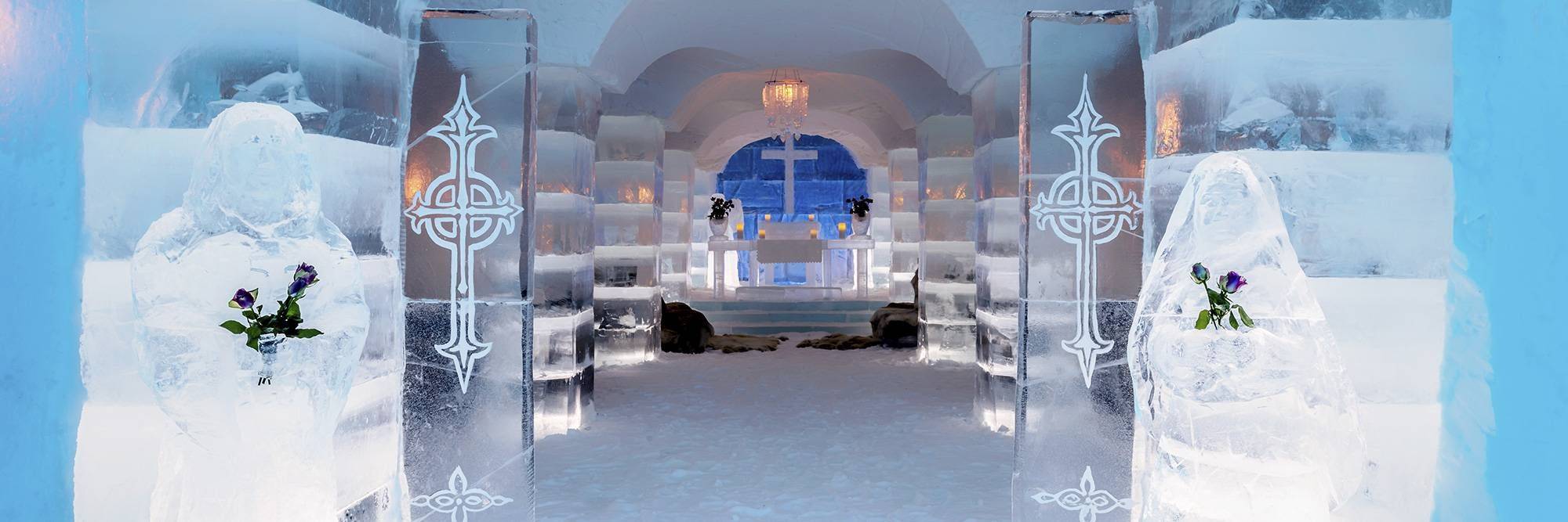 Nuit dans un hôtel de glace