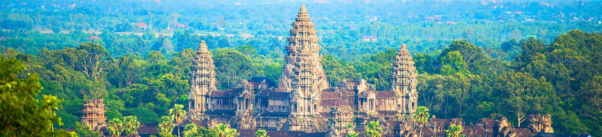 Survol du site d'Angkor en hélicoptère